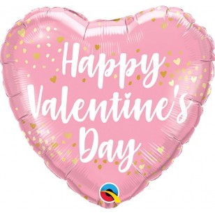 Happy Valentine's Day Pink Heart Balloon